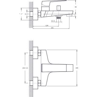 Смеситель для ванны с коротким изливом RUSH Thira (TR3635-44)